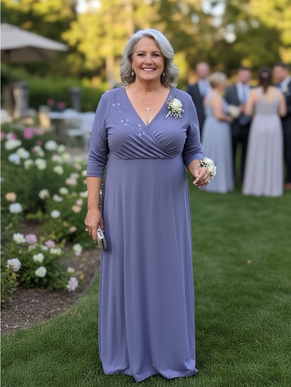 Elegant Lavender V-Neck Wrap Maxi Dress - Women